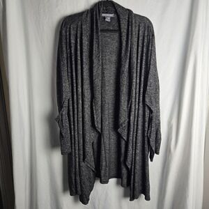 Kate & Mallory Womens 3X Cut Out Sleeve Open Cascade Cardigan Goth Athleisure